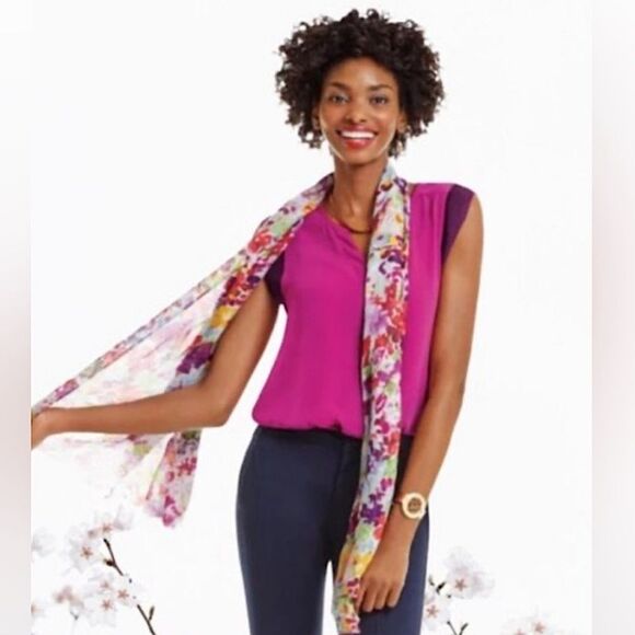 Cabi Sleeveless Pink Top with Textured Trim | Size S - Picture 2 of 14